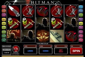 Элементы геймплея в автомате Hitman с сайта Columbus Casino